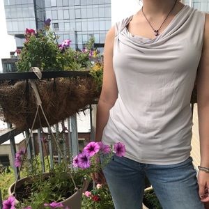 Grey Purple Polyester Top